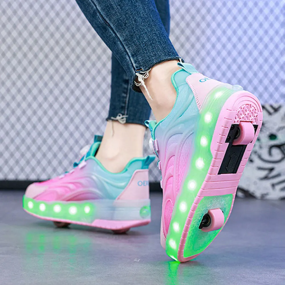 Roller Skating Shoes Men Women's Sports Shoes Kids Sneakers Child 2/4 Wheels Skates Sneaker Luminous Shoes Boy Girl's Sneakers
