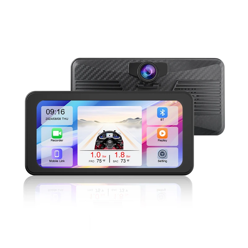 Junsun 2K DVR Nawigacja GPS Motocyklowa Bezprzewodowy CarPlay Android Auto Odłączany IPX8 Wodoodporny Przenośny Moto Ekran Dotykowy WIFI — 2