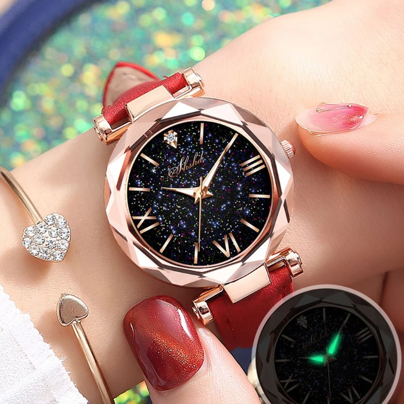 

New Fashion Starry Sky Watches Classic Frosted Belt Women's Quartz Wristwatch Roman Digital Dial Watch Relogios Feminino 손목시계