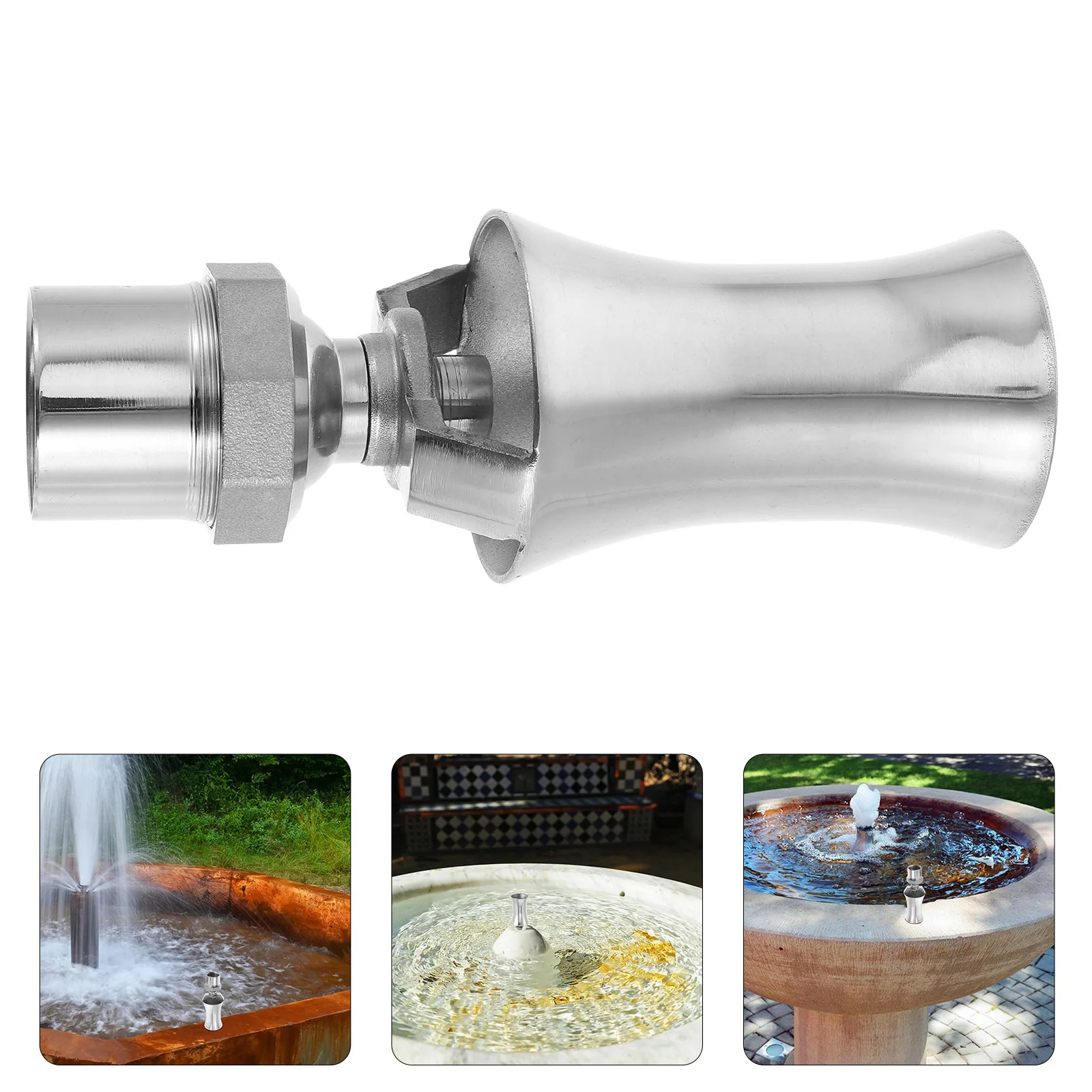 Buse de pulvérisation de fontaine réglable en acier inoxydable, buse de pulvérisation pour jardin, étang, parc, paysage, arroseur de champignons, 1 pièce