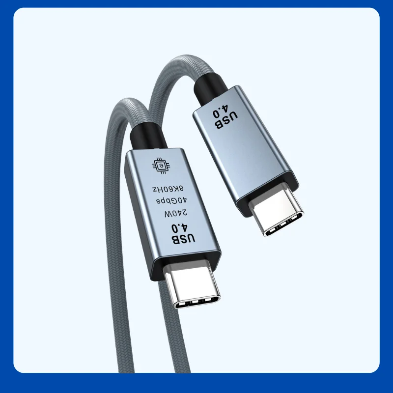 USB4.0 Twisted Pair Data Cable 240W PD Fast Charging 40Gbps Transmission 8K@60Hz Video Display Full Function Type C Cable
