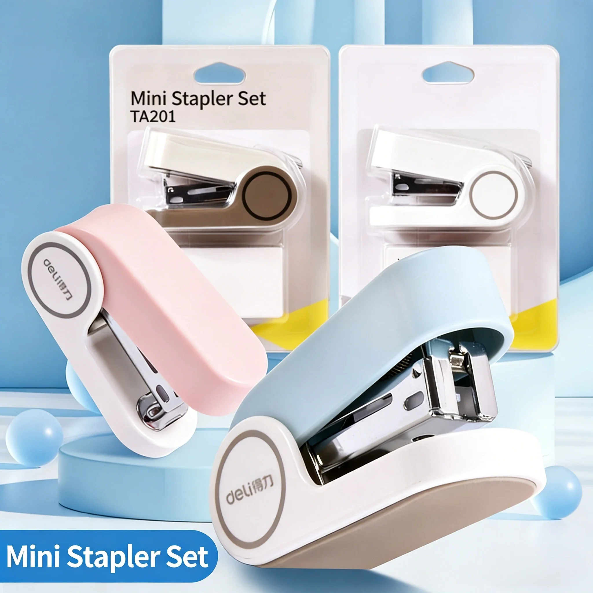 TA202 Mini Stapler Set Labor Saving 12# Staples Multi-function Stapling Machine School Office Stationery Supplies
