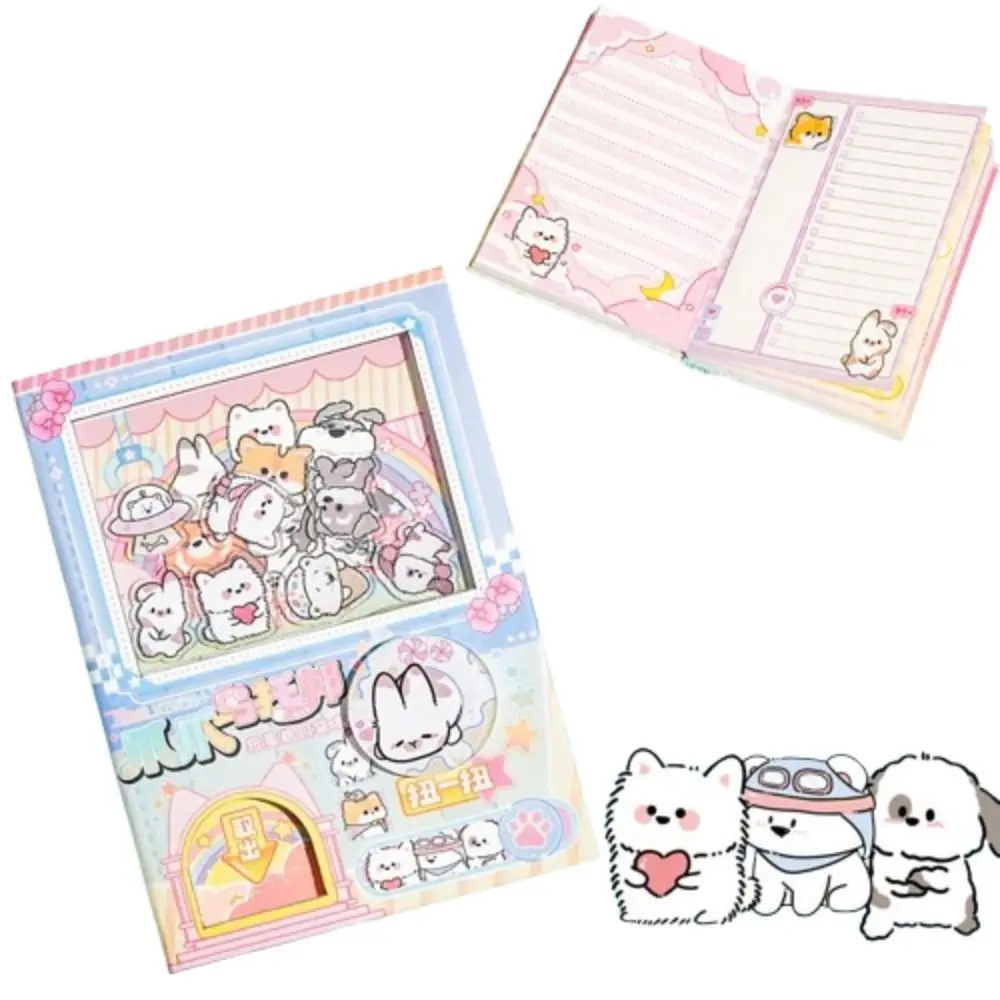 สีที่น่าสนใจหน้าในสมุดบันทึกการ์ตูนสั่นน่ารักแผ่นจดบันทึกขนาดเล็กกาชาปอง มาฮินส์ไดอารี่แผ่นเขียนสี่เหลี่ยมเด็กของขวัญ