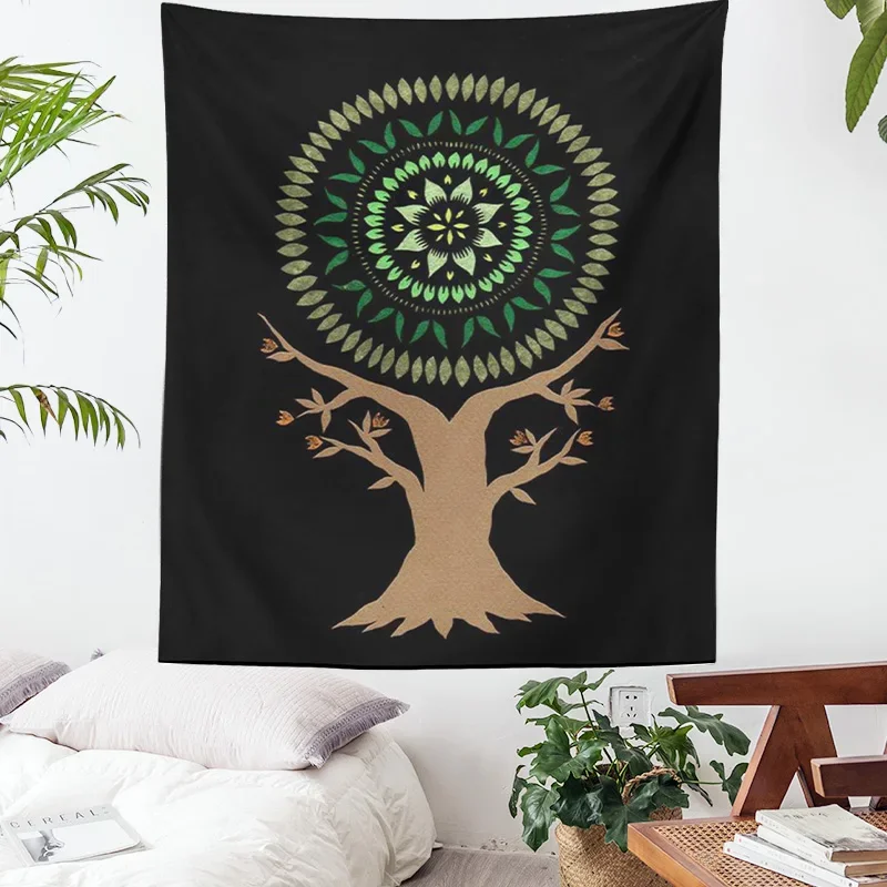 Mandala Tapestry plant Wall Hanging Botanical Celestial Floral Wall Tapestry Hippie Flower Wall Carpets Dorm Decor  tapestry