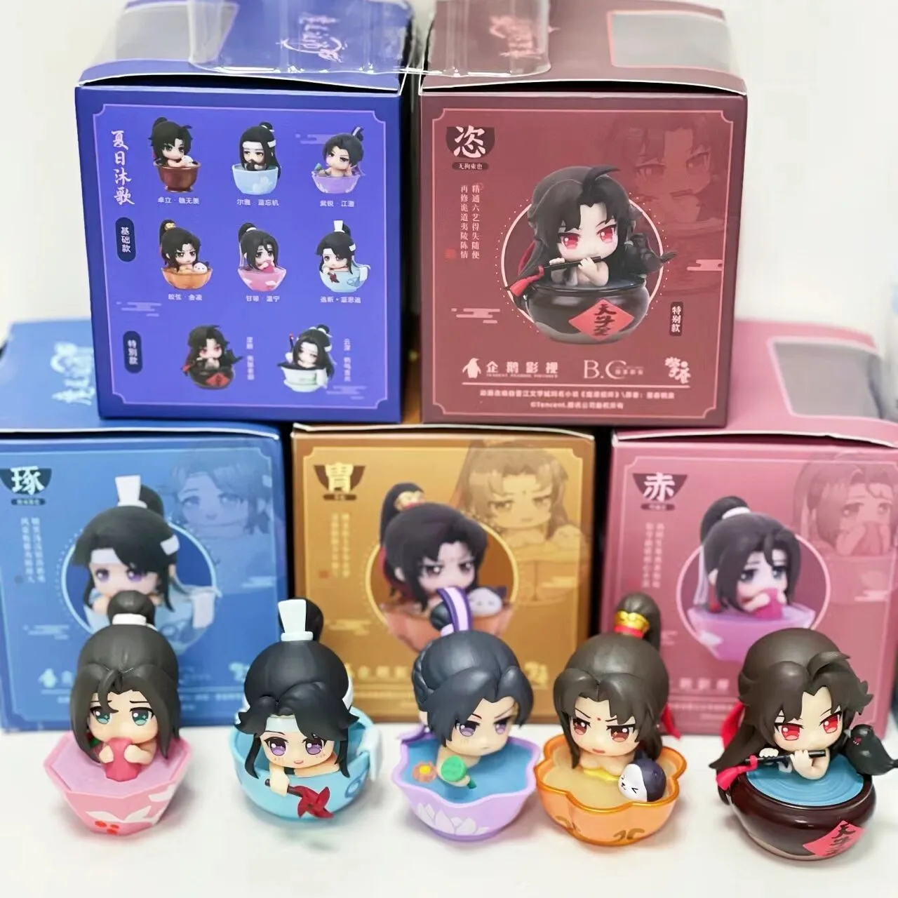 Mo Dao Zu Shi Summer Mu Song Series Wei Wuxian Lan Wangji Figures Q Version Animation Dolls Birthday Friend Collection Gifts