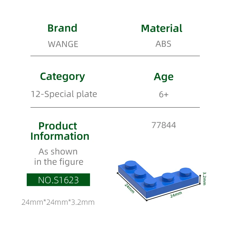 Wange 126 Pz/lotto 77844 Ad Angolo Retto 5 Punti Building Blocks Moc Accessori Classici Compatibile con Giocattoli di Mattoni Confezione Regalo Per Bambini