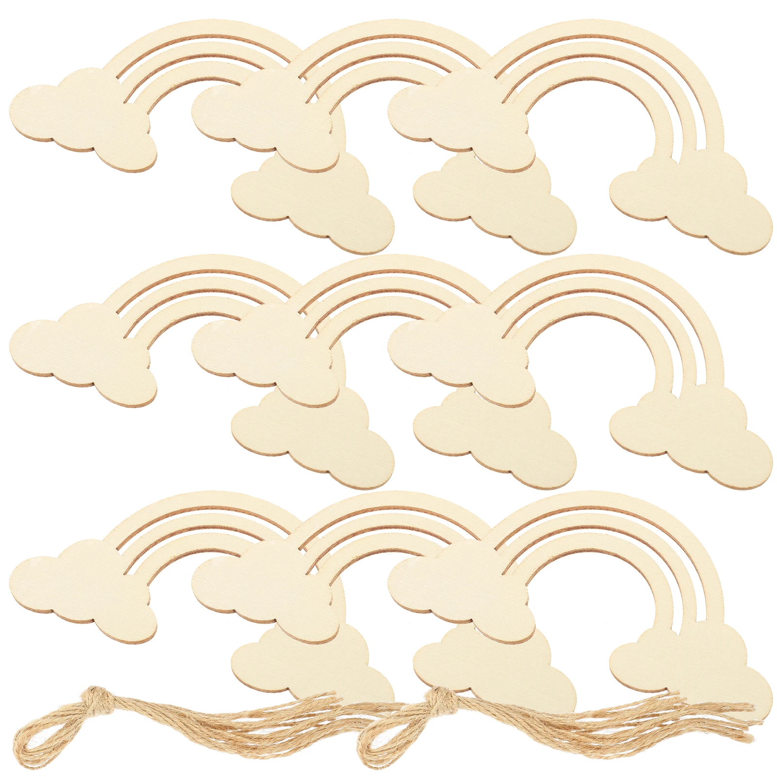 

Wooden Rainbow Cutout Unfinished Slices Blank Wood Chips Creative Decor DIY Painting Craft Smooth Edges Durable Usage