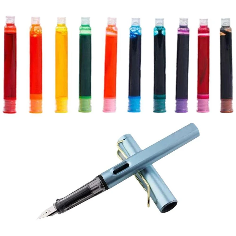 Juego de cartuchos de tinta Sac para pluma estilográfica de 3,4mm, recambios de tinta desechables para escritura de colores, papelería escolar y de oficina, 2 cajas