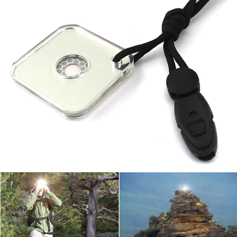 Miroir de signal de coulée de survie en plein air pour la randonnée, le camping, la lumière du jour pratique d'urgence, les premières fournitures SOS