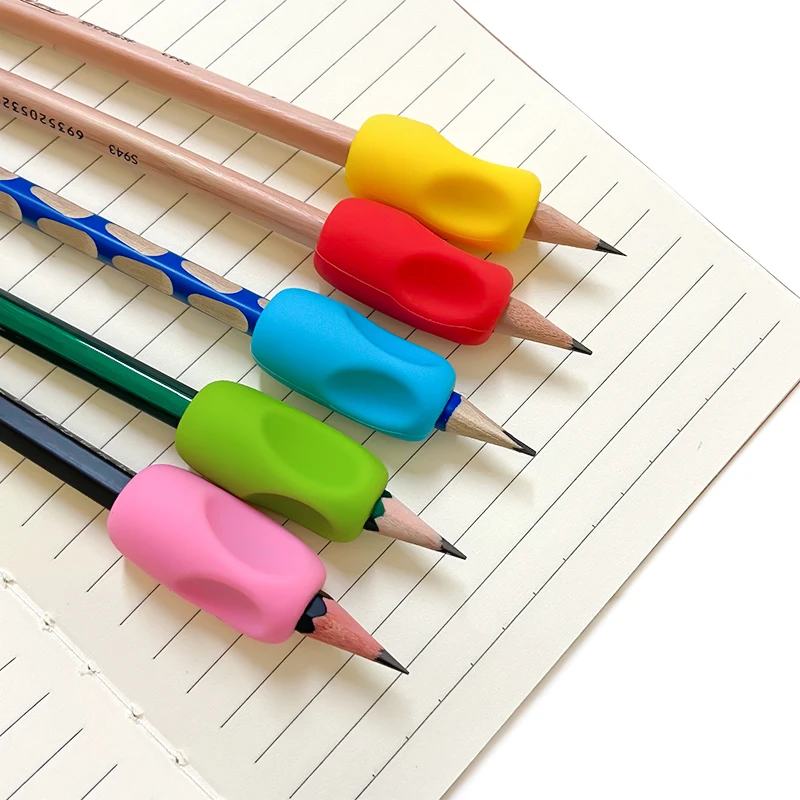 5pcs Pencil Holder for Primary School Students Children's Stationery Silicone Writing Posture Corrector  for  Posture Correction - view 4