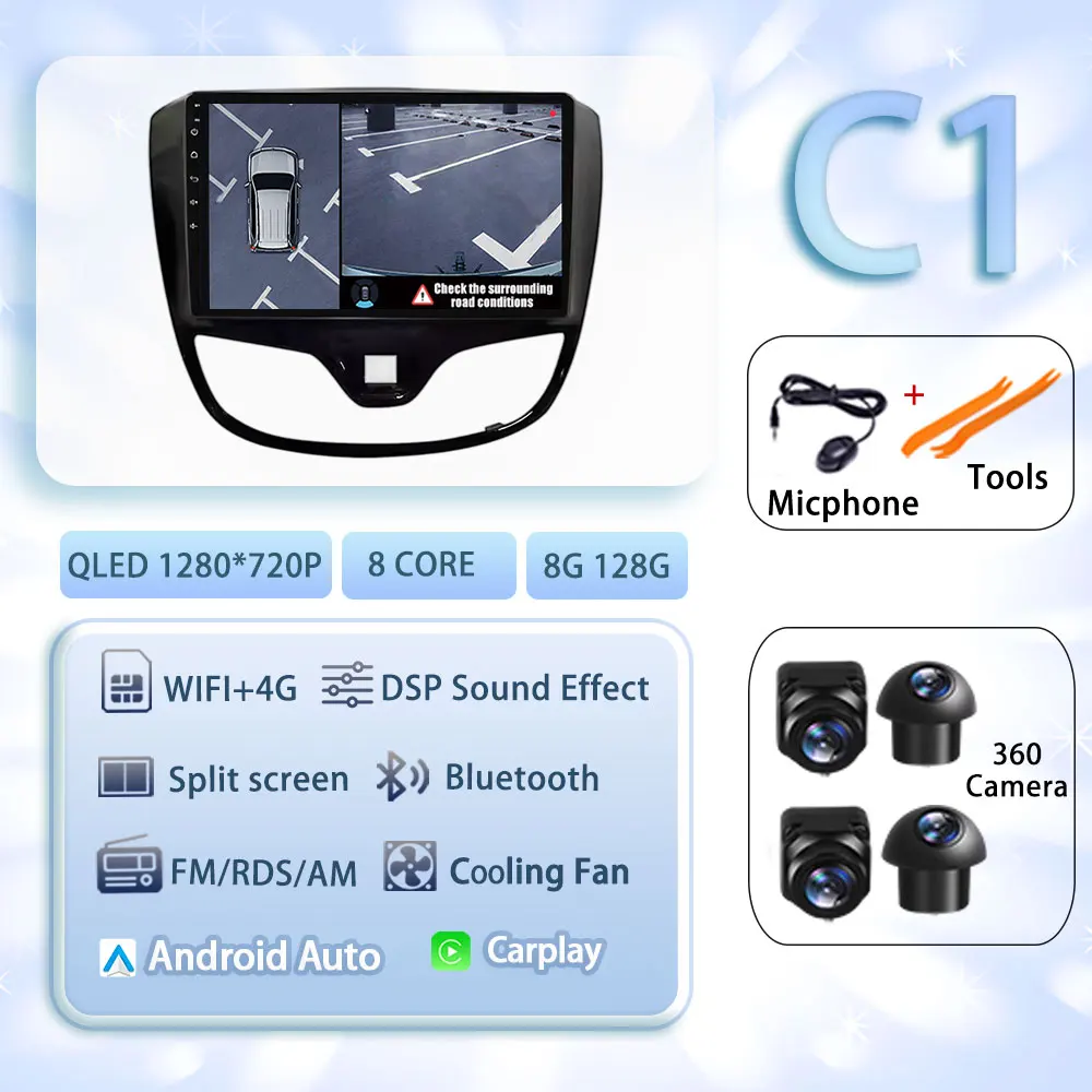 Android 15 Carplay Auto Voor OPEL KARL VinFast Fadil 2017-2020 GPS Multimedia Wifi DSP 2 K QLED Scherm autoradio Speler