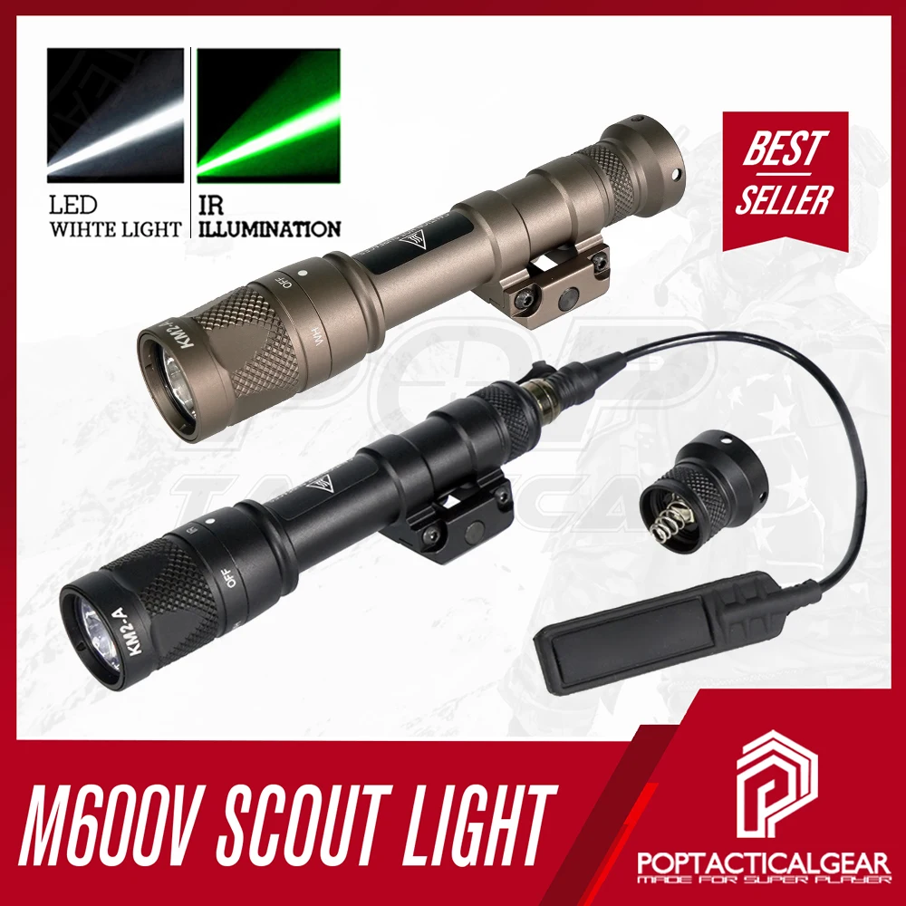 SOTAC M600V Scout Light IR Flashlight LED Whie Light Storbe Flash Weaponlight For Hunting Airsoft with Original Markings