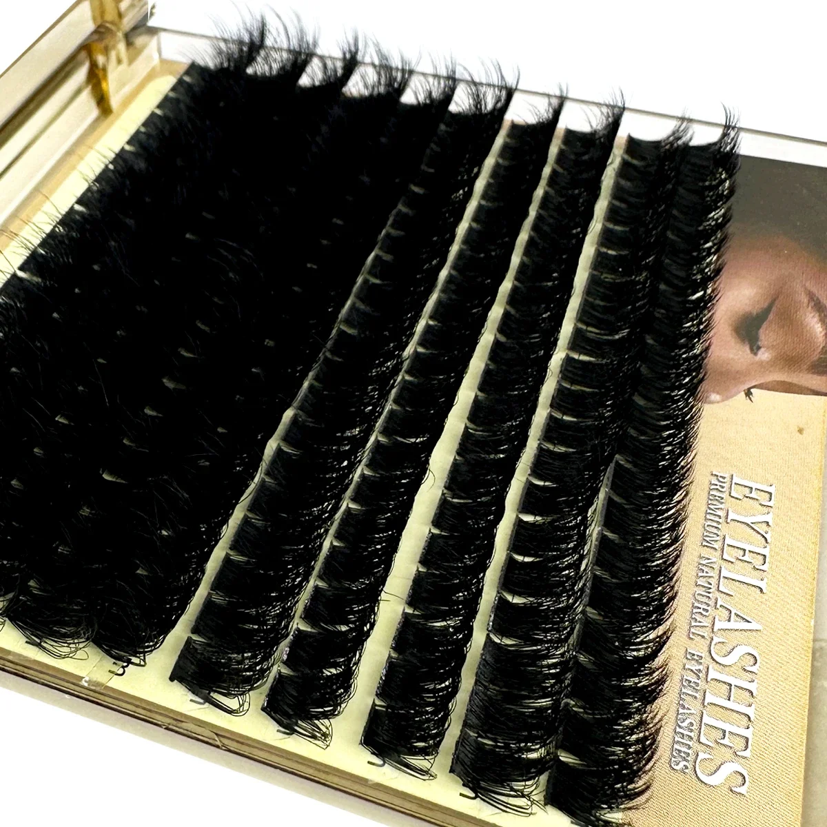 AMSDCN Fluffy Thick Lash Clusters DIY Eyelash Extension MIX D Curl Lash Clusters Wispy Individual Eyelash Extensions Clusters