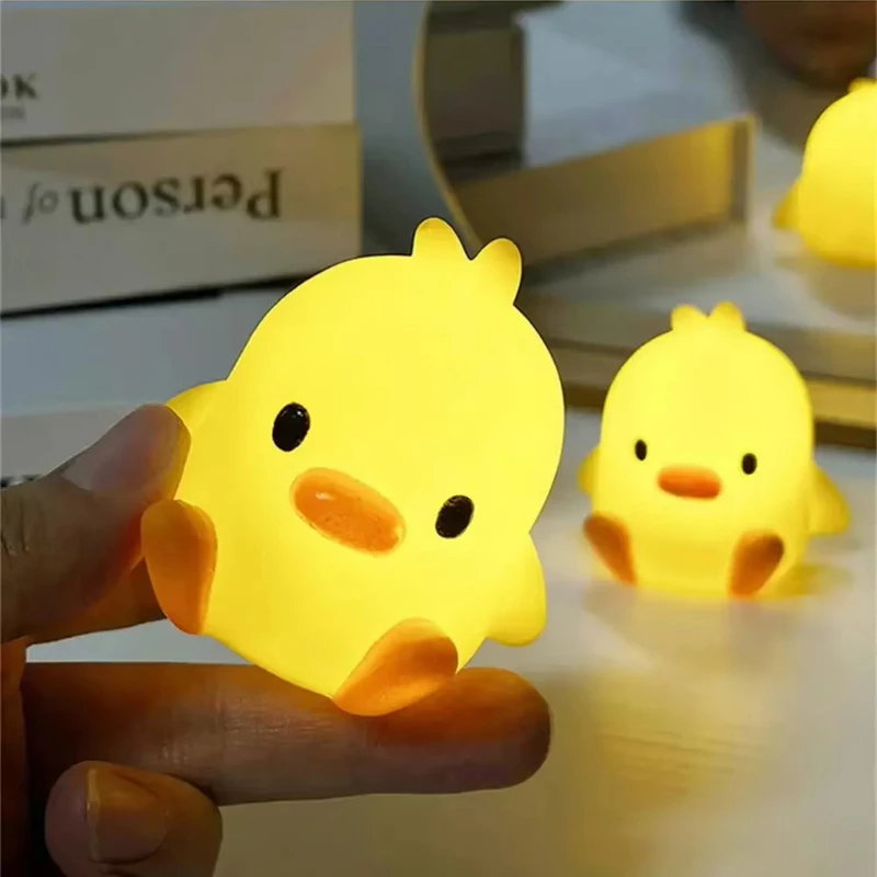 Duck Night Light Bedroom Decoration Cute Cartoon Animal Night Light Christmas Gifts For Kids Room Bedside Sleeping Lamp