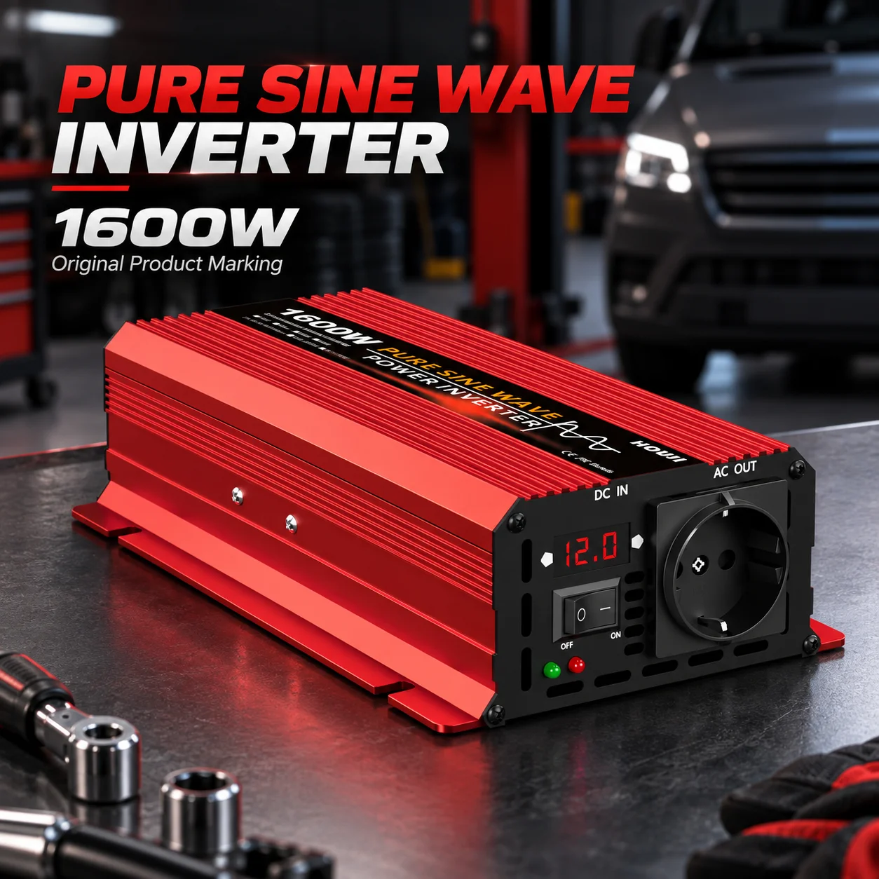 HOULI 12V to 220V Pure Sine Wave Power Inverter 1000W 1600W 2200W 3000W DC AC Converter for Car RV Camping
