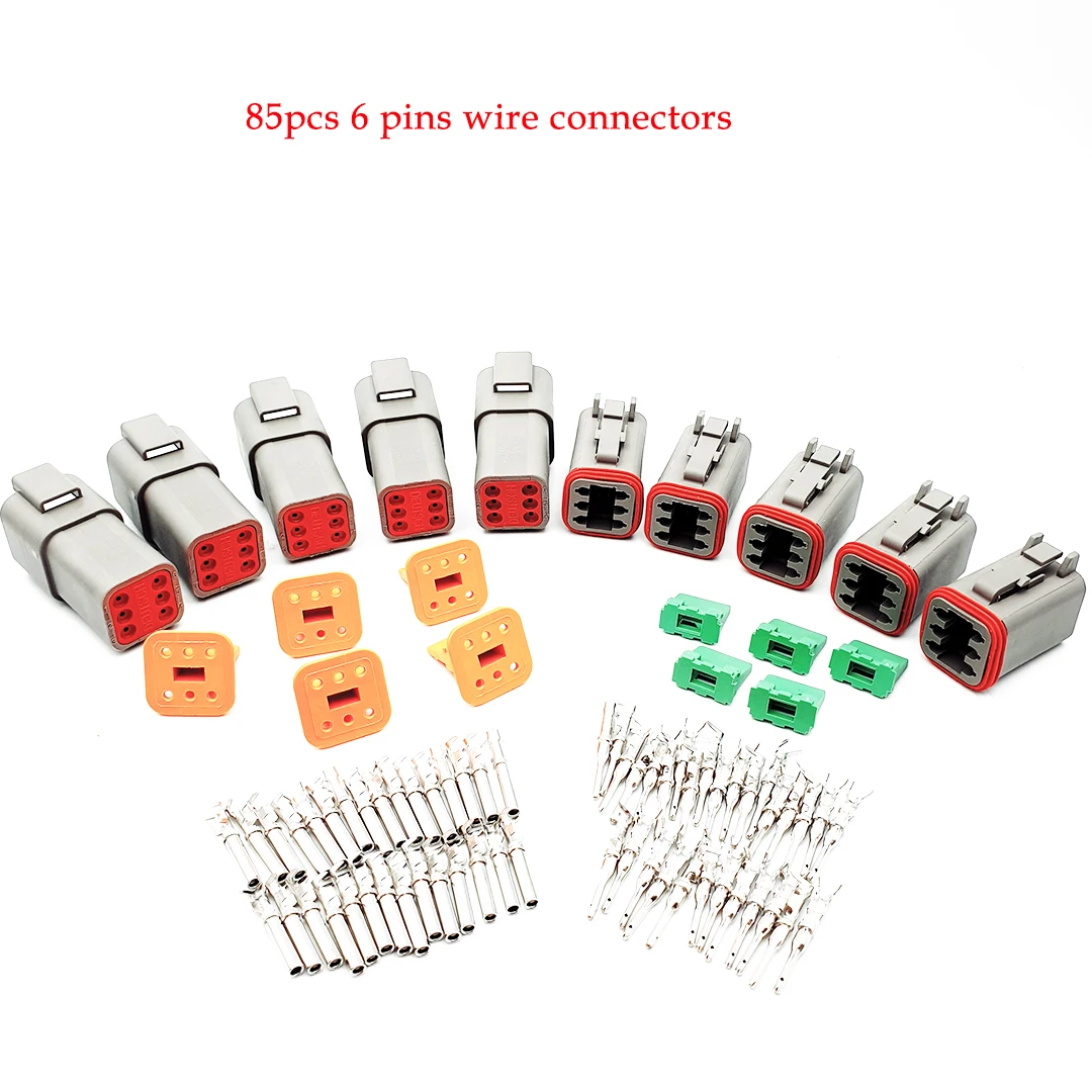 Deutsch DT conector impermeável do fio, plugue elétrico do carro, chicote de caminhão, 445 185 85Pcs