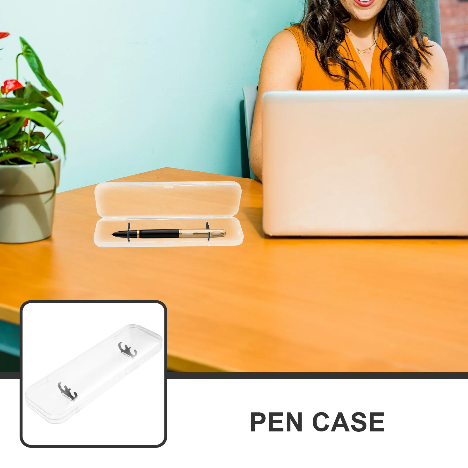 

4Pcs Clear Small Pencil Cases Fountain Pen Boxes Hard Shell Pen Gift Boxes Two-Slots Display Storage Cases Pencil Case
