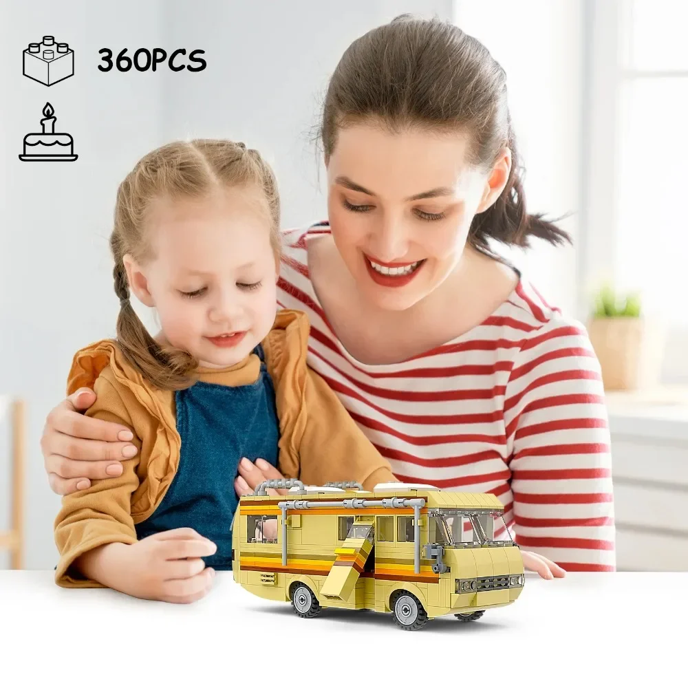 Movie Break Bad RV Car Building Blocks DIY Bus Bricks Model Van House Camper Toys Christmas Birthday Gift for Adults