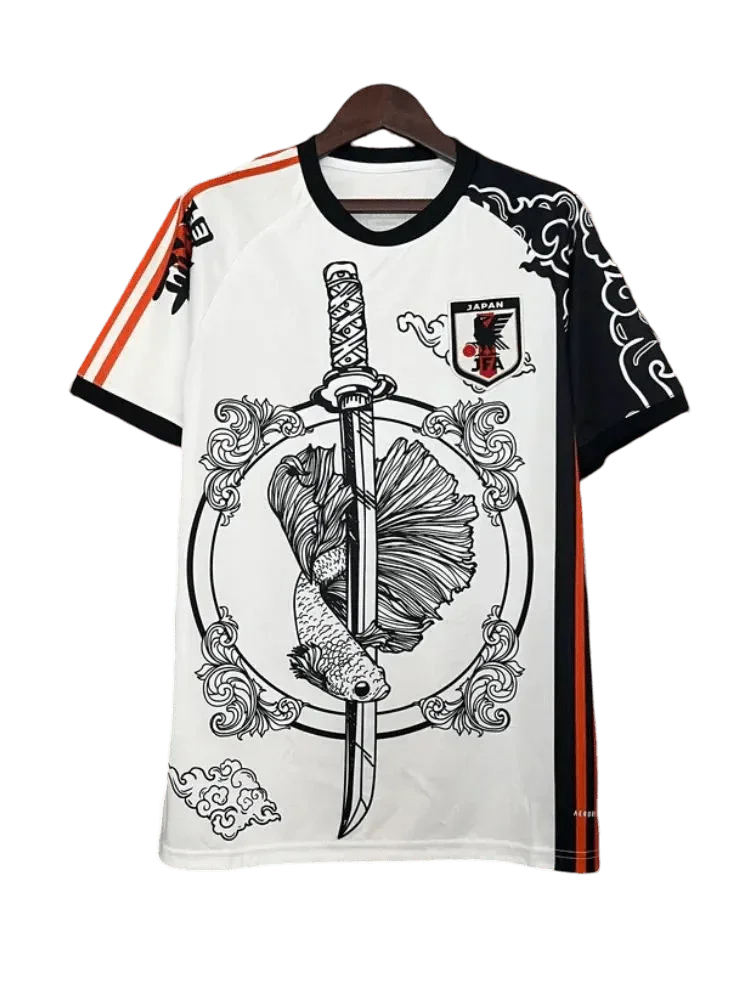 

Японский футбольный трикотаж, мужская и женская футболка для спорта и отдыха, ЯПОНИЯ КОМПЛЕКТ KATANA, БЕЛАЯ ДЖЕРСИ