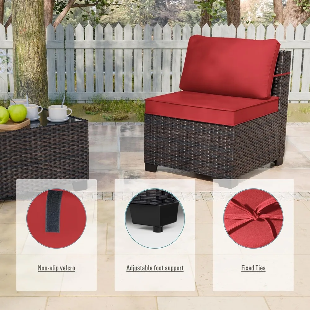 10-częściowy zestaw mebli ogrodowych z 55,000 BTU Propan Fire Pit Rattanowy zestaw wiklinowych sof All Weather Couch Conversation Sets