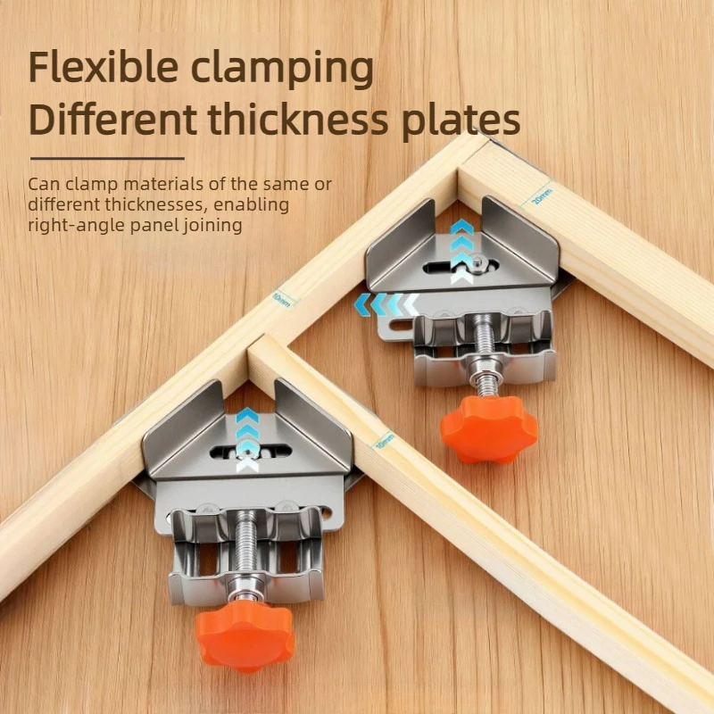 Pince d'angle ouverte/fermée en acier inoxydable, outil de positionnement rapide pour le travail du bois, pince de fixation à 90 degrés pour cadre