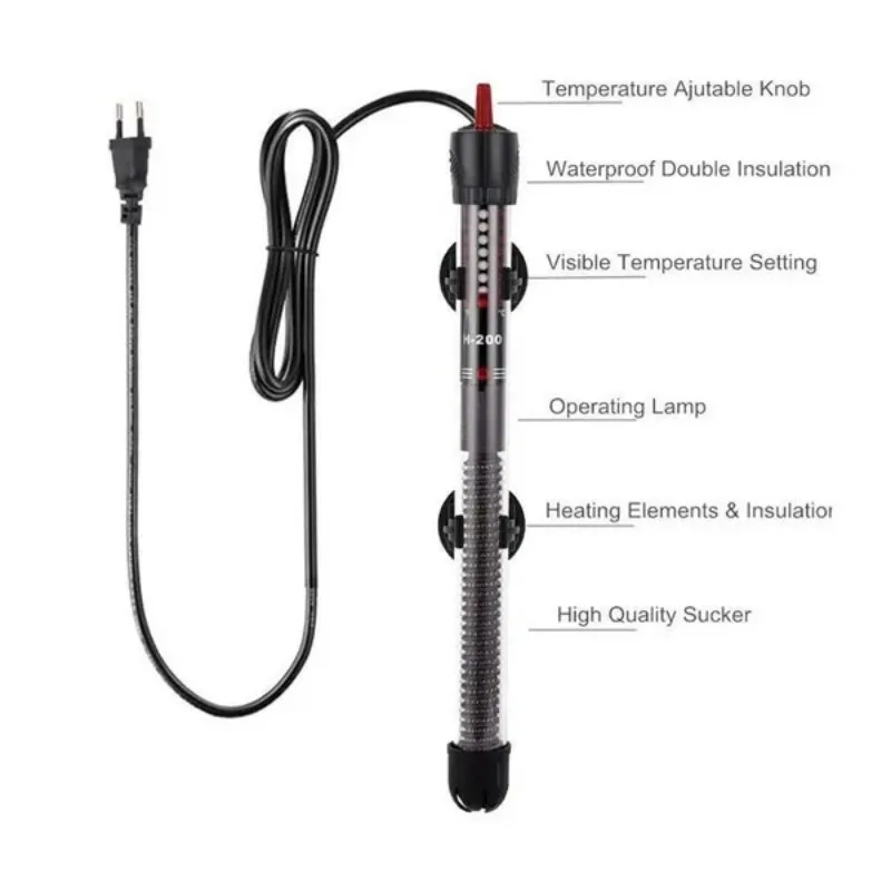 US / EU Plug Adjustable Temperature Thermostat Heater Rod Aquarium Fish Tank Water Heating Rod