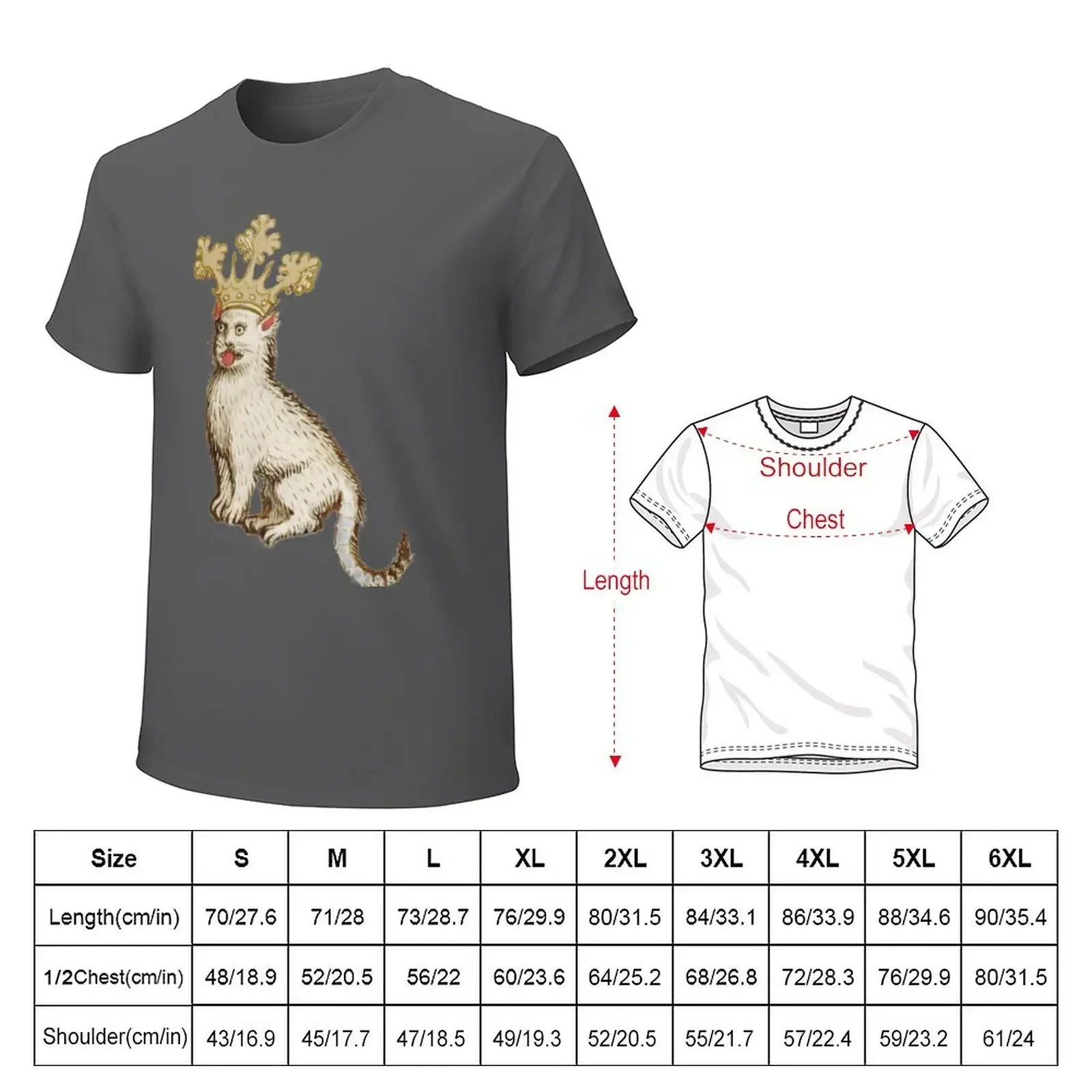 Medieval Heraldic Cat T-Shirt Short sleeve tee shirts graphic tees tees fruit of the loom mens t shirts