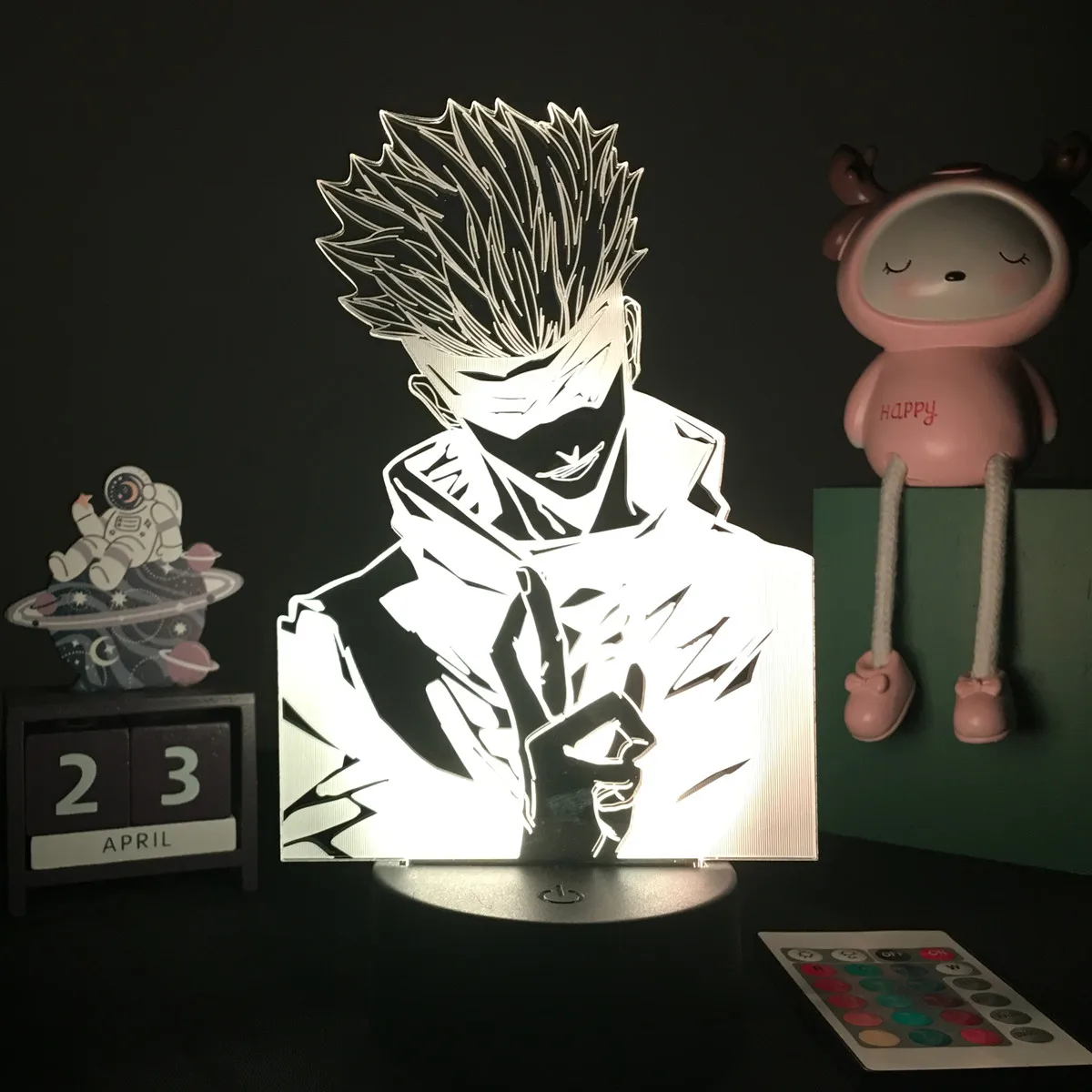 Anime Jujutsu Kaisen Nightlight Satoru Gojo Itadori Yuji Fushiguro Toji Action Figure Kids Toys Led Acrylic Stand Birthday Gift