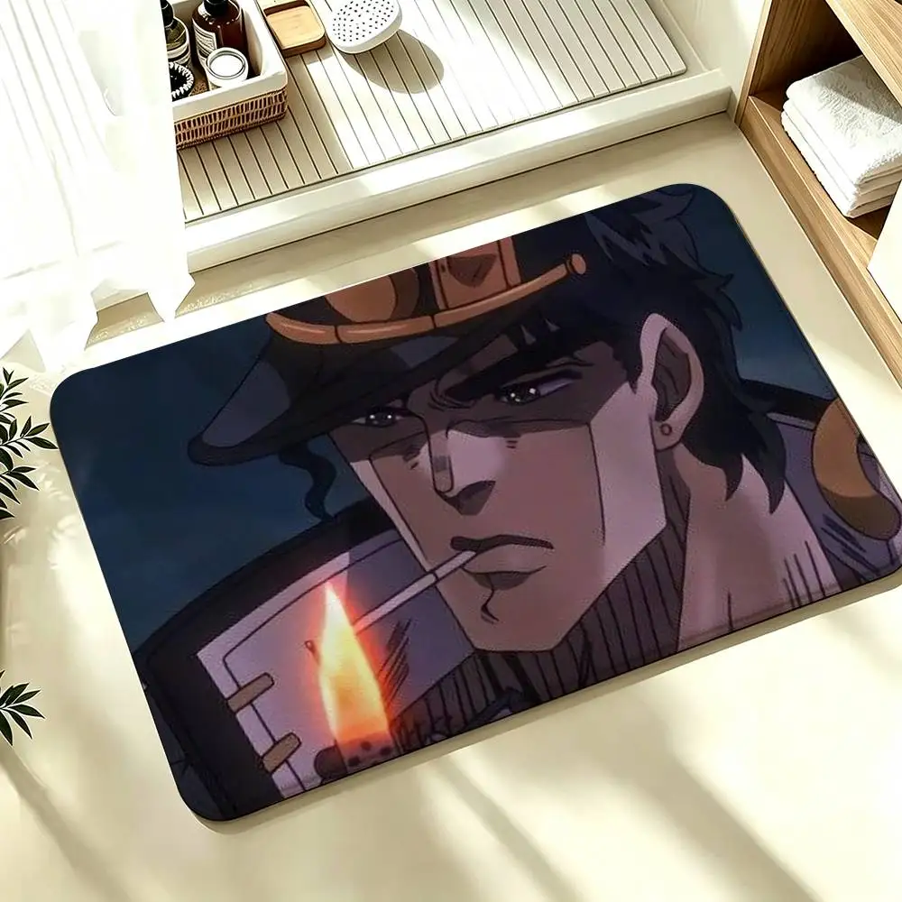 Anime JoJo Kujo Jotaro Shower Room Absorbent Small Floor Mat Soft Comfortable Decorative Foot Mat