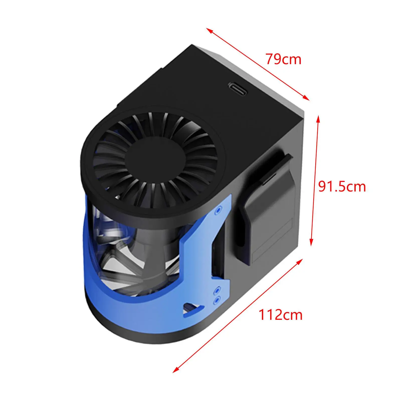Ventilateur monté sur la taille, écran d'affichage à refroidissement rapide, lumières à proximité, ventilateur robuste pour la randonnée, la ferme, l'escalade, les voyages, le cyclisme