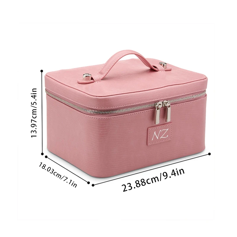 Customized Name and Logo Vanity Case Crush - Stylish Travel Makeup Bag Organizer with Dividers Multi Functional Storage Box
