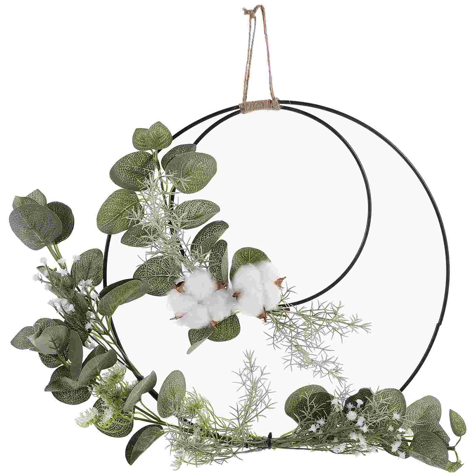 

Cotton Double Ring Wall Hanging Design Wedding Bouquet Decoration Cross-border Artificial Flowers Door Wreath Hoop and Ornament