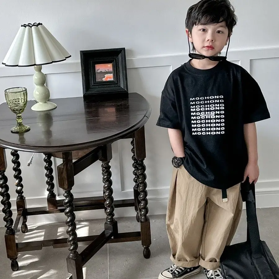 

Новая летняя футболка унисекс из 100% хлопка для детей: модный мультяшный принт, мягкая, дышащая, с крутым дизайном для мальчиков и девочек