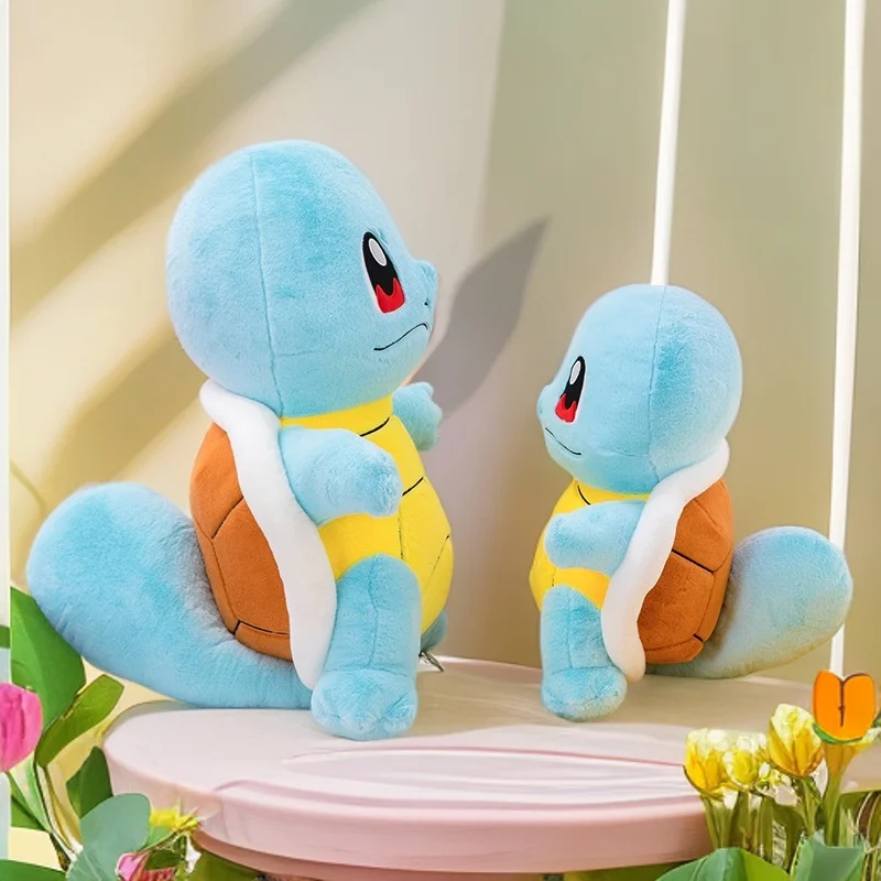 35-60cm 포켓몬 ‌ Squirtle 플러시 장난감 만화 애니메이션 박제 Kawaii 장식 편안한 귀여운 거북이 베개 소녀 생일 선물 인형