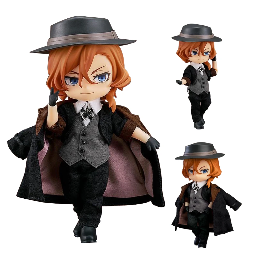 

14CM Anime BSD Figure Nakahara Chuuya Cute Toy removable clothing standing Action Figurine Collectible Model Xmas Kids Boys Gift