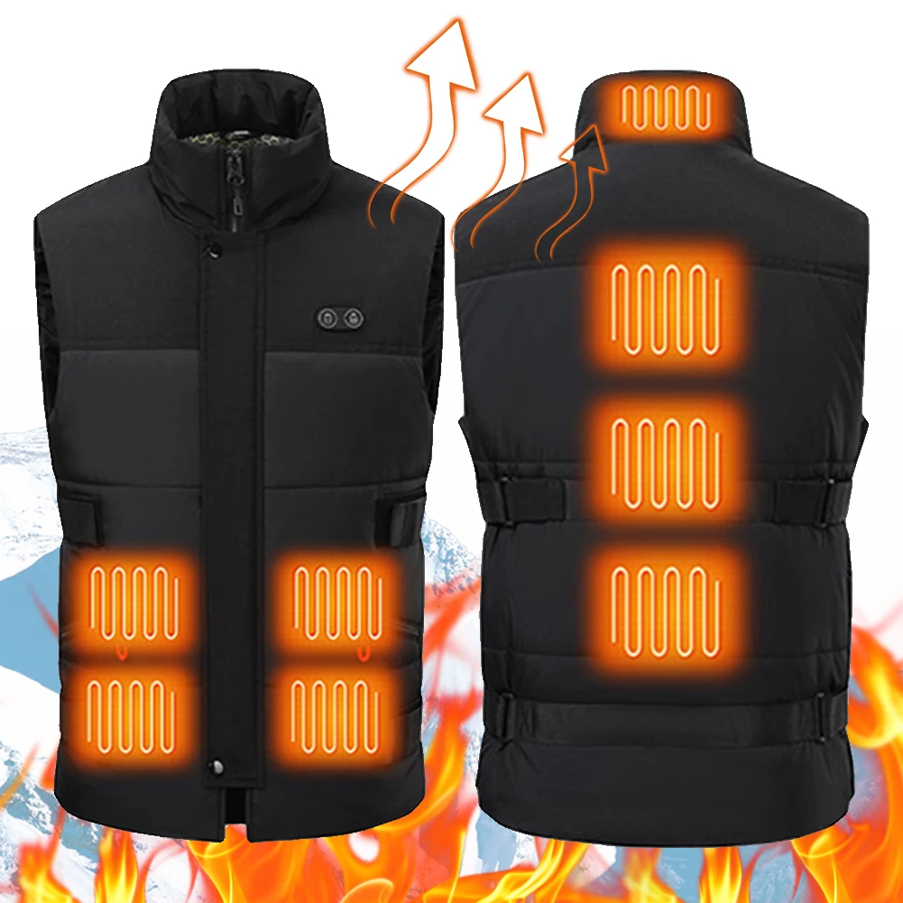 8 Areas Sportswear Heated Coat Winter Heating Vest Electric Heating Thermal Warm Clothes for Men and Women Outdoor Skiing Hiking