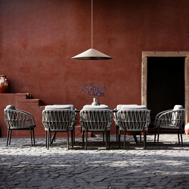 Outdoor garden, courtyard, table and chairs, hotel, B&B, combined furniture, villa, open-air waterproof, sunproof, leisure dinin