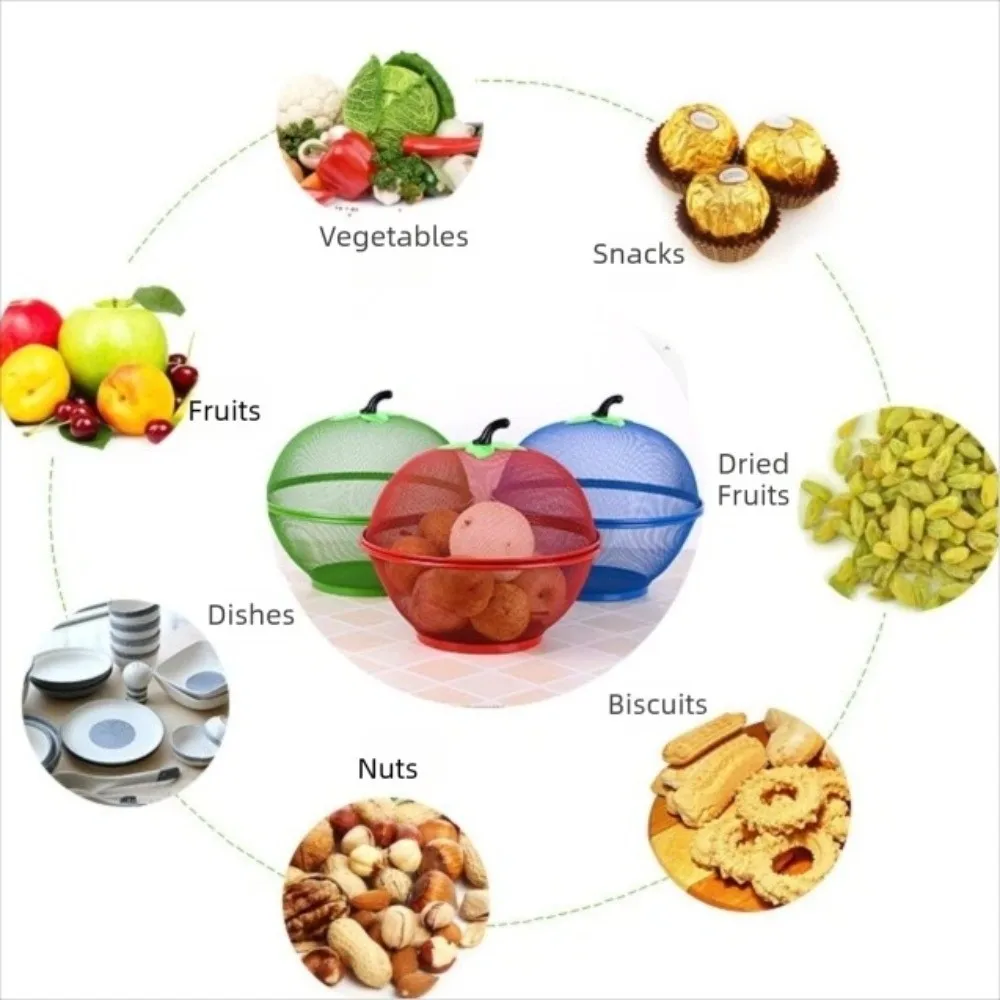 with Mesh Cover Metal Fruit Basket Easy To Clean multifunctional Veggies Organizer Moisture Resistant Kitchen Storage Rack