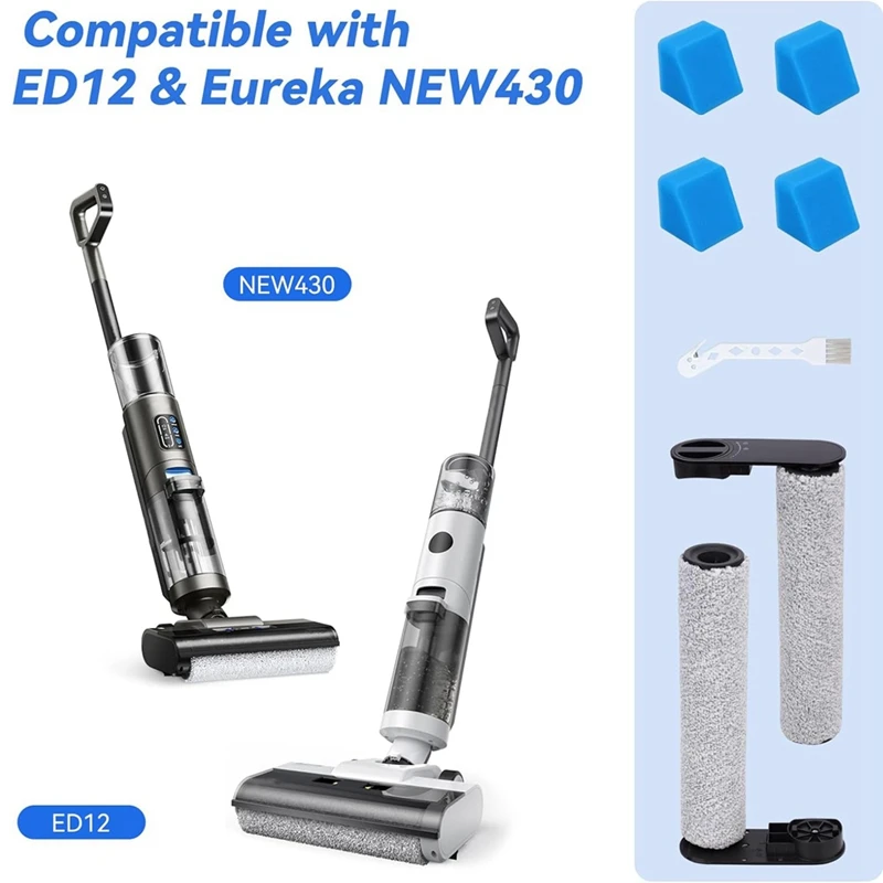 AC39-สําหรับ Eureka NEW430BL / JONR ED12 เครื่องดูดฝุ่นเปลี่ยนชิ้นส่วนแปรงลูกกลิ้งหลักและฟองน้ําตัวกรอง