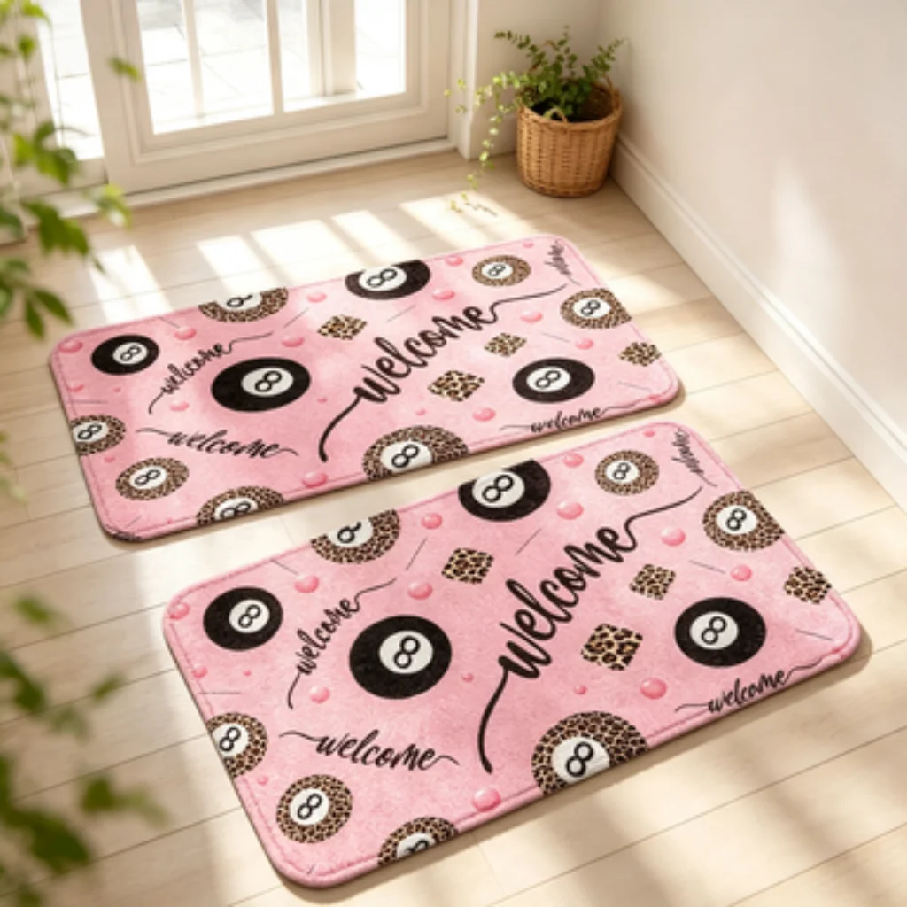 Pink Heart Glasses Welcome Mat,Spooky Ghost Spider Mat,Halloween Pumpkin Bat Runner, Autumn Maple Door Mat,CuteGhost Pumpkin mat
