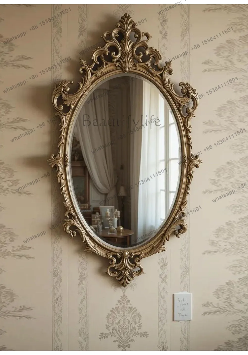 

yj9 American light luxury dressing mirror household French living room wall wall decorative mirror