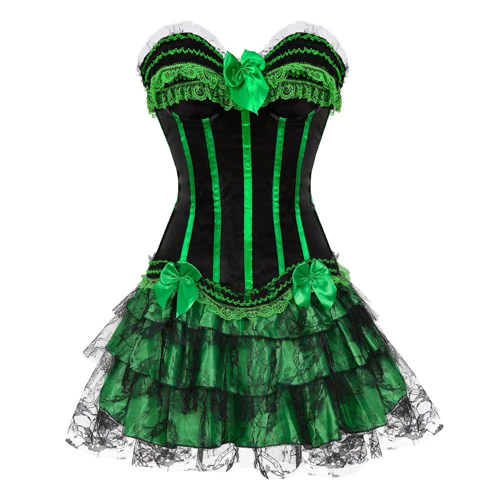 Damenrock aus Spitze, Blumenspitze, Netzstoff, Tüll, Mini-Gothic, mehrlagig, gerüscht, passendes Korsett, Vintage-Burlesque-Kostüme – Detail 8