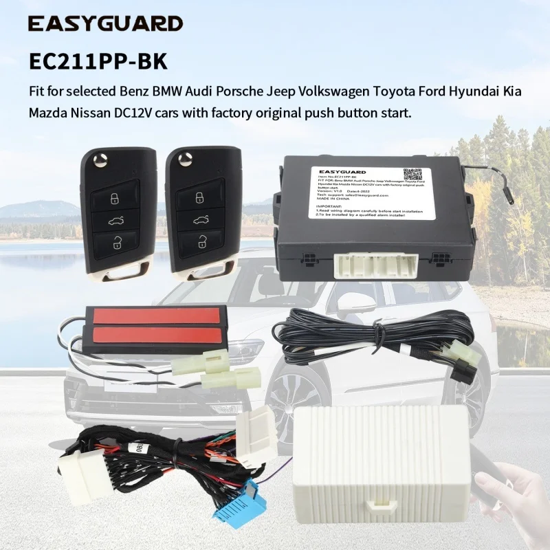 EASYGUARD CAN BUS PKE passive keyless entry Remote Starter remote start and stop fit for car with oem push start button