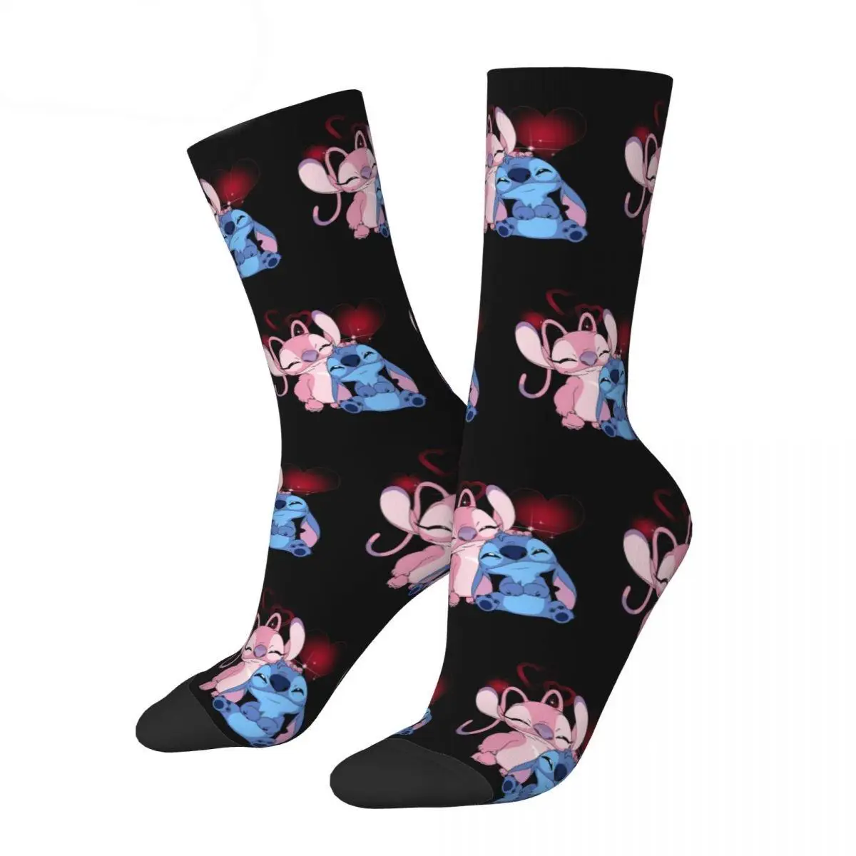 New Male Men Socks Harajuku New Cute Stitch Angel Sock Polyester Lilo And Stitch Aloha Women Sock Spring Summer Autumn Winter