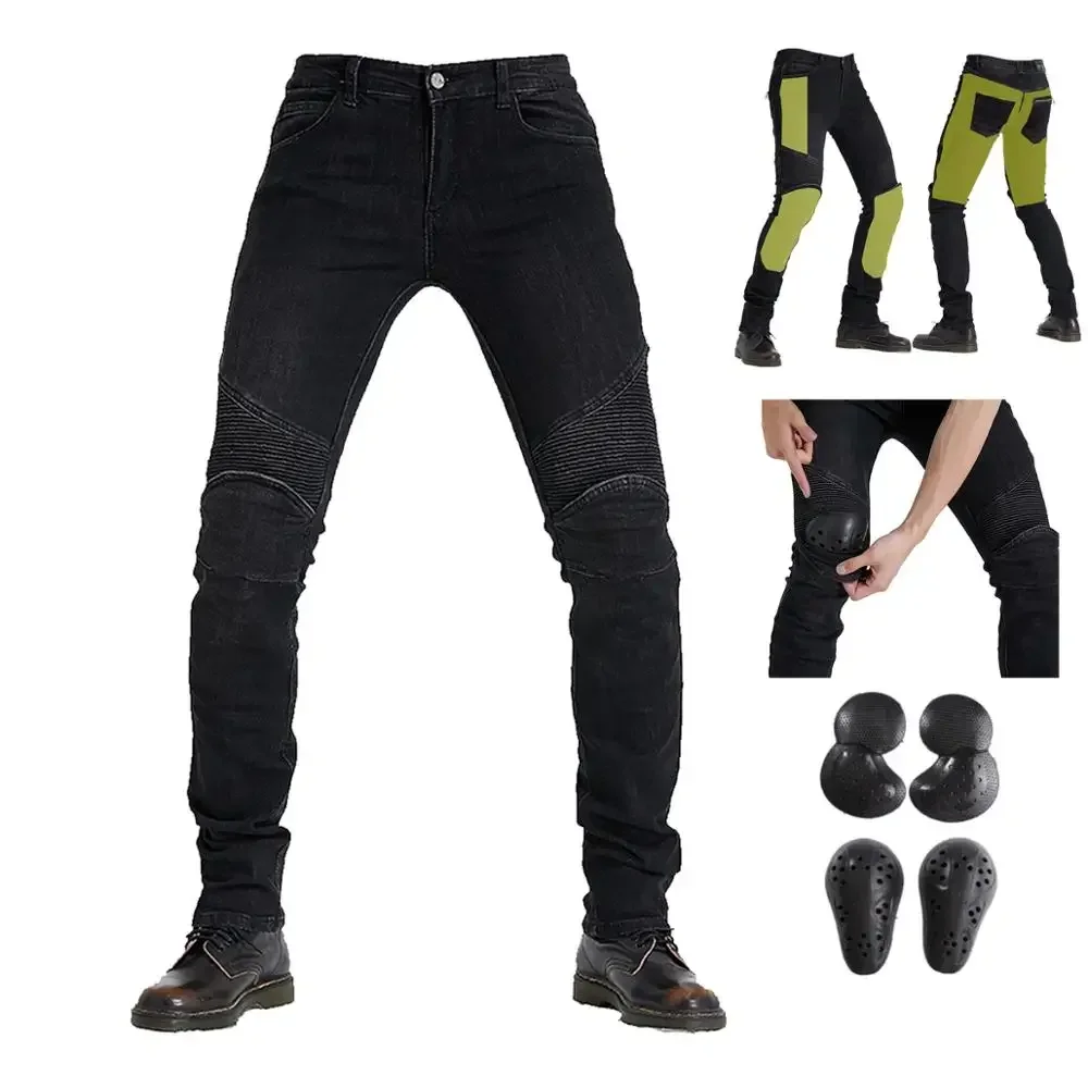 Biker Jeans for Men Motorcycle Riding Pants Reinforce with Aramid Protection Lining Motocross Racing Trousers Denim Jeans