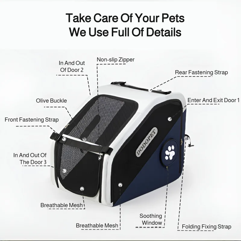 Pet Car Cage Safety Kennel Escape Prevention Cat and Dog Travel Fixed Dog Cage Portable and Breathable Pet Products