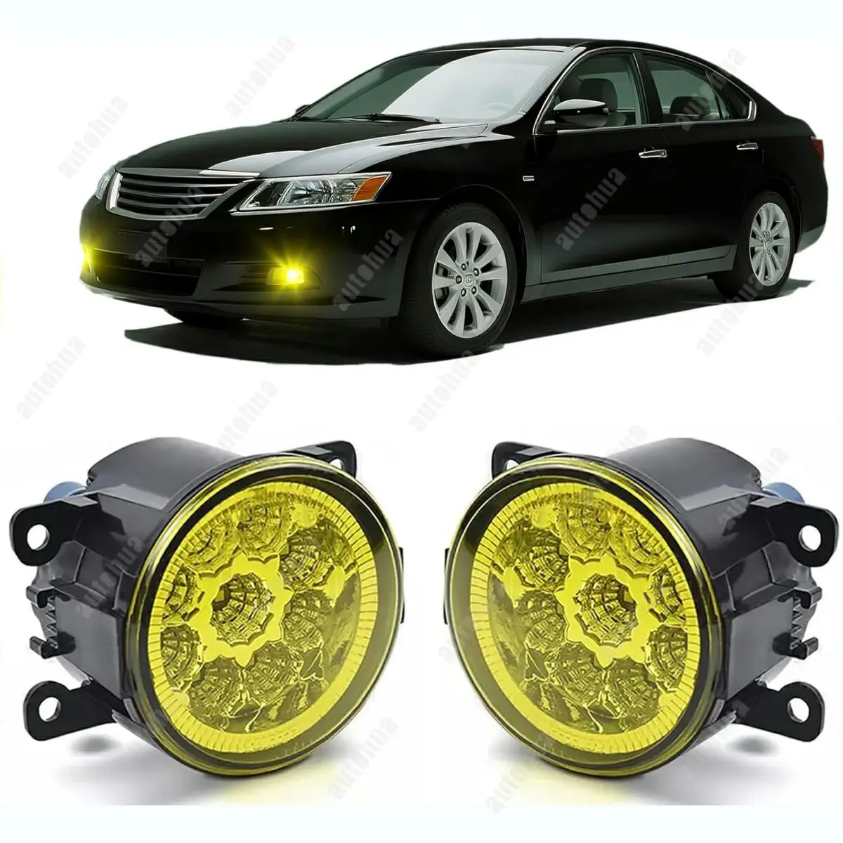 

Противотуманные фары переднего бампера, 9 светодиодов, дальние фары для Nissan Sentra 2007-2010 2011 2012, желтые линзы, 3000 К теплый белый, 2 шт. в упаковке