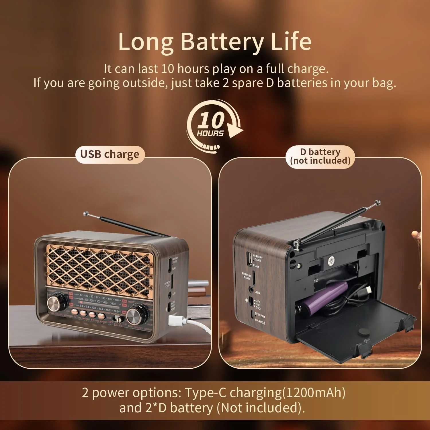 المحمولة خمر FM AM SW راديو كلاسيكي ريترو كامل النطاق أجهزة الراديو استقبال سماعة لاسلكية تعمل بالبلوتوث المتكلم دعم LED Llight TF USB AUX