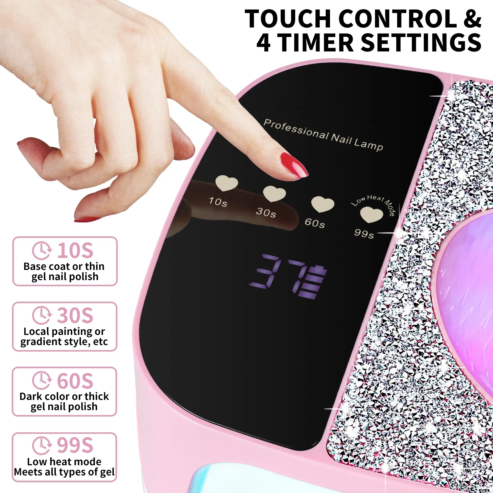 مجفف مصباح أظافر LED لاسلكي بالأشعة فوق البنفسجية مع 36 مصباح LED قابل لإعادة الشحن للأظافر معدات تجفيف أكريليك لطلاء جل الأشعة فوق البنفسجية