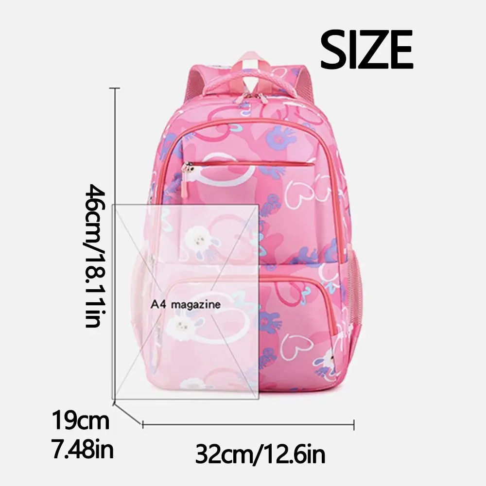 Moda dos desenhos animados estudantes mochila náilon confortável faculdade mochila moda respirável almofada traseira bolsa de ombro feminino